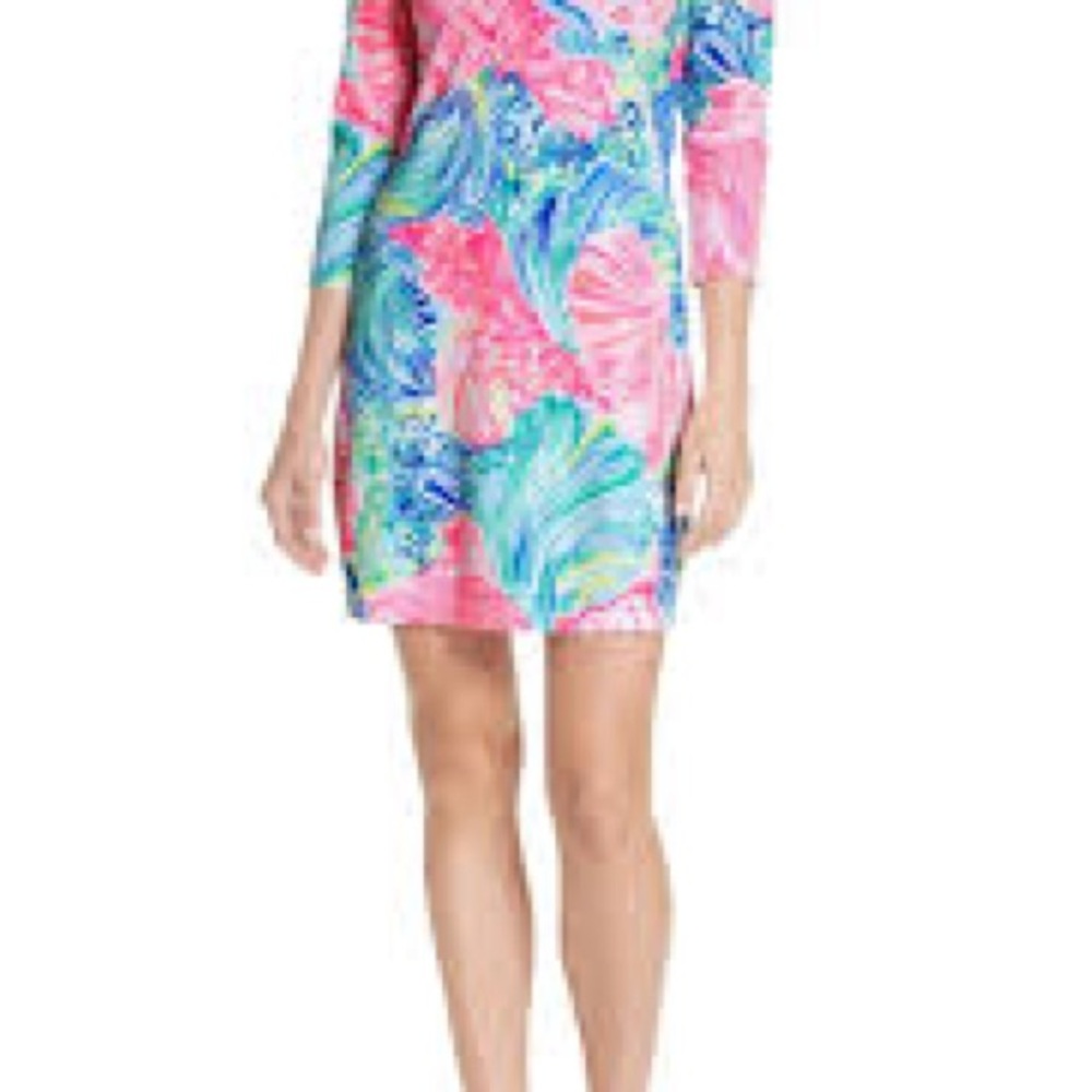 Lilly Pulitzer Dress sz L off the shoulder Laurana Dress beach print